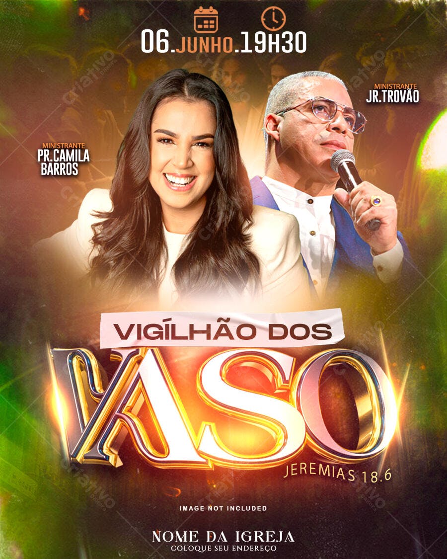 Flyer para Vigília de Igreja PSD Editável