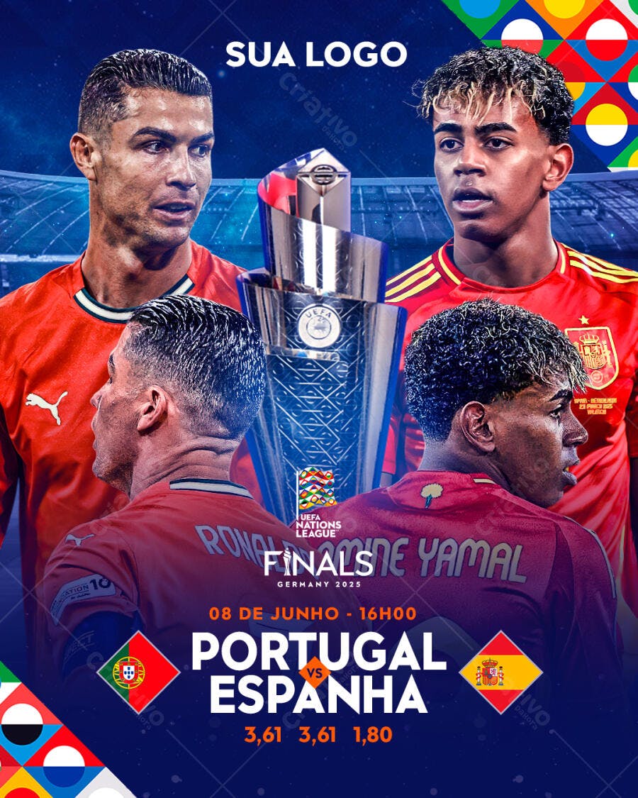 Flyer para Final da Liga das Nações PSD Editável