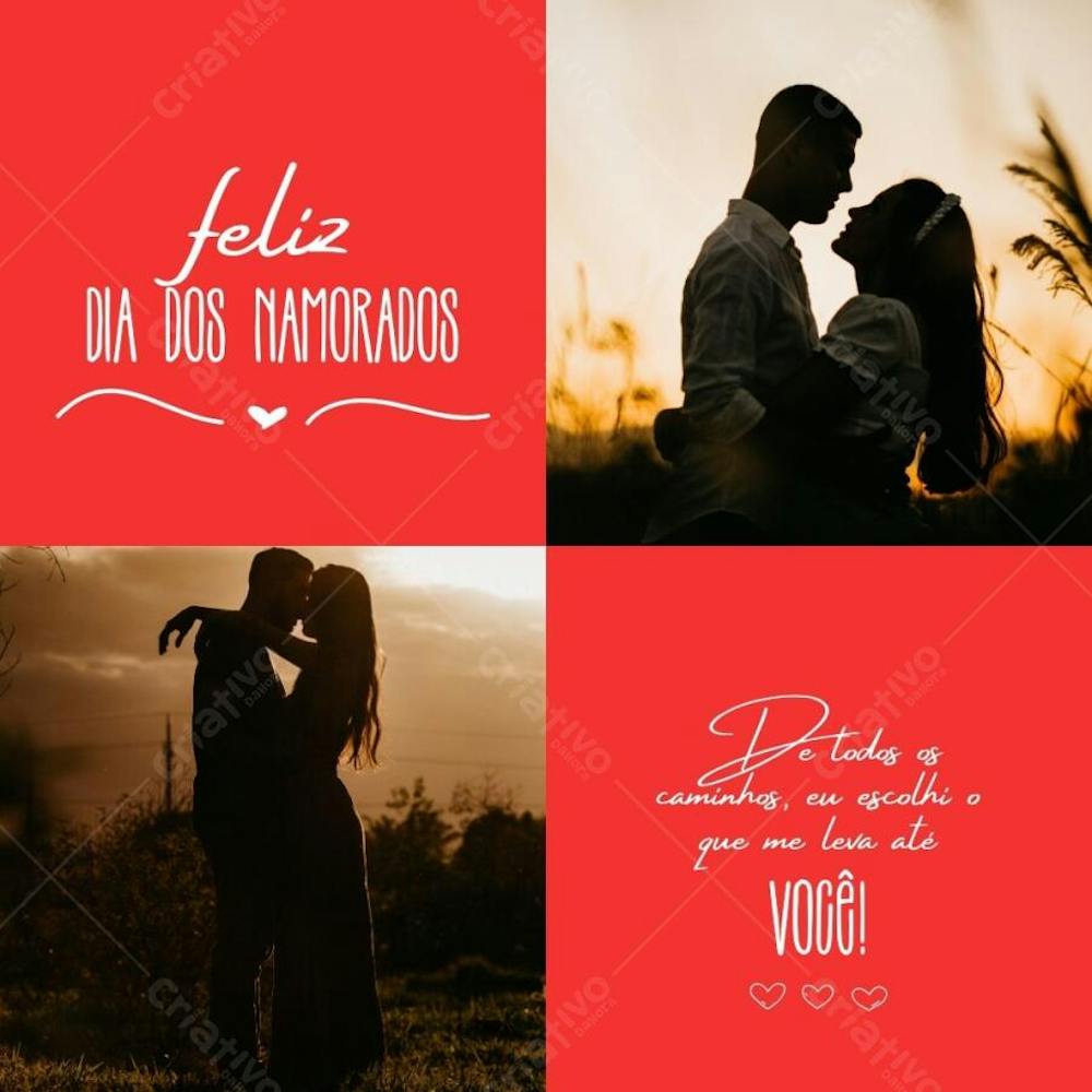 Post de dia dos Namorados com fotos para Instagram
