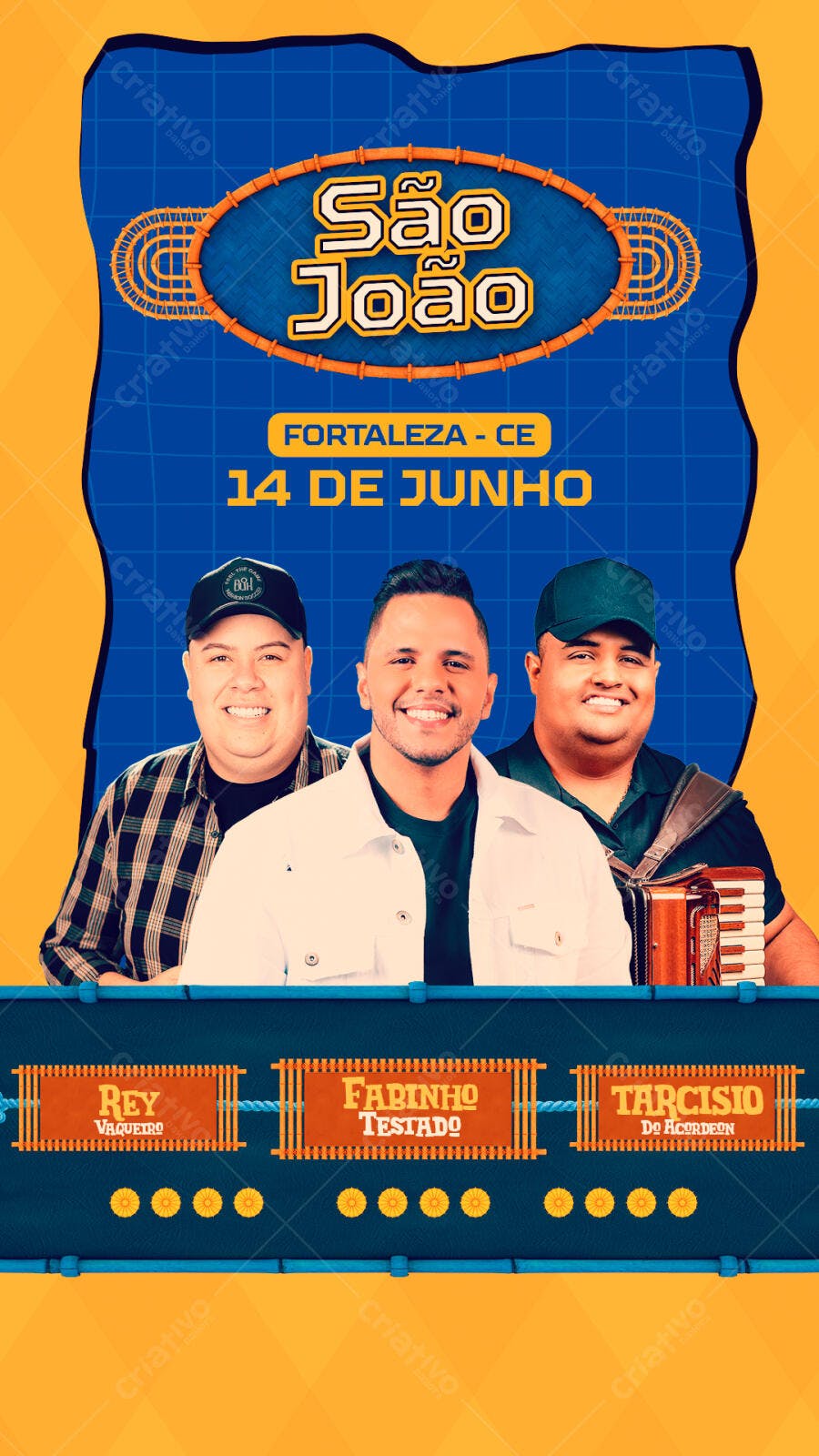 Flyer Festa Junina 14 de Junho PSD Editável