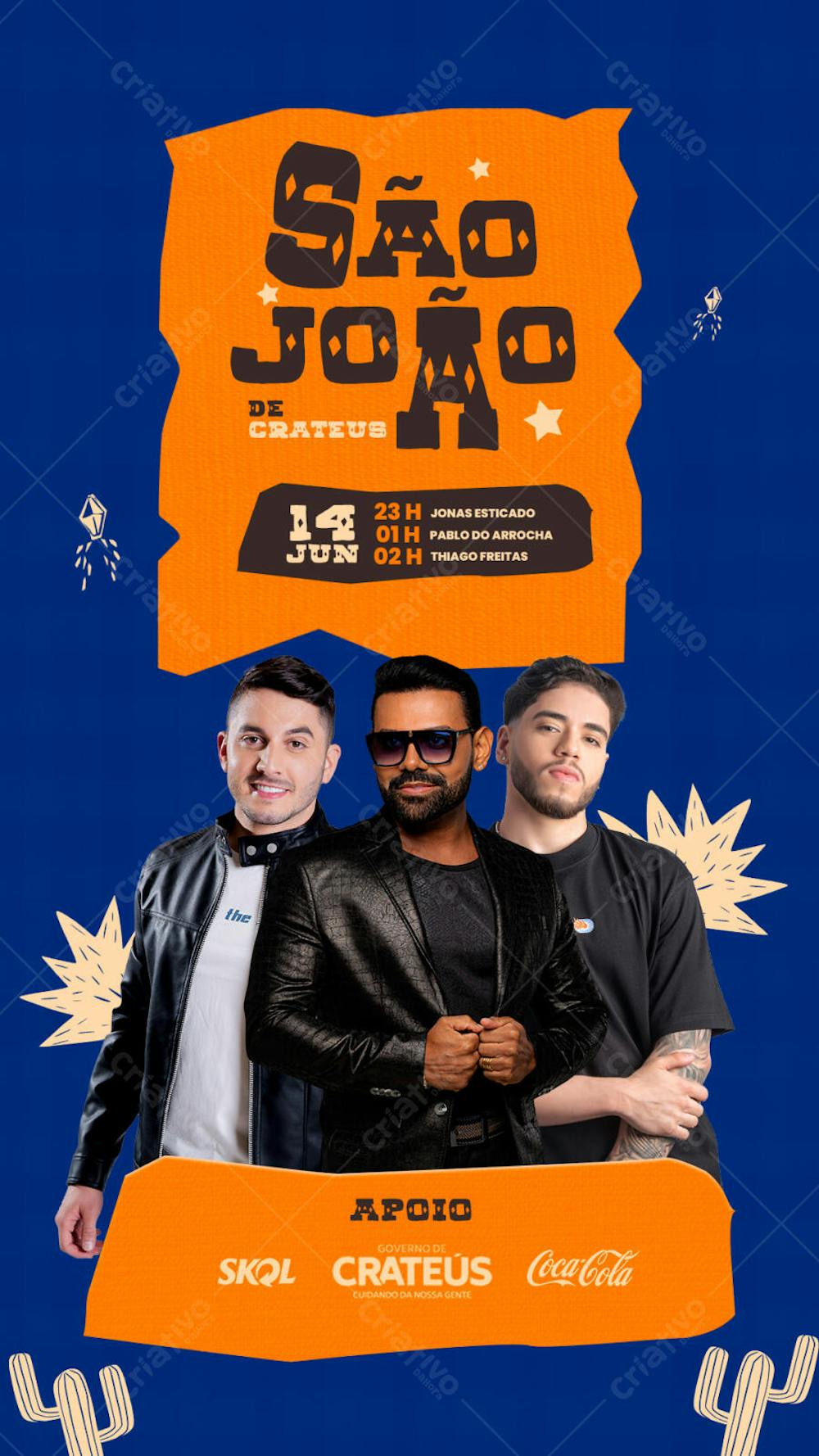 FLYER SÃO JOÃO DE CRATEUS STORY PSD EDITAVEL