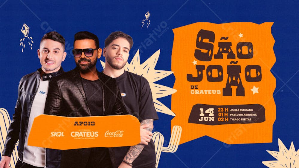 FLYER SÃO JOÃO DE CRATEUS CAPA YOUTUBE PSD EDITAVEL