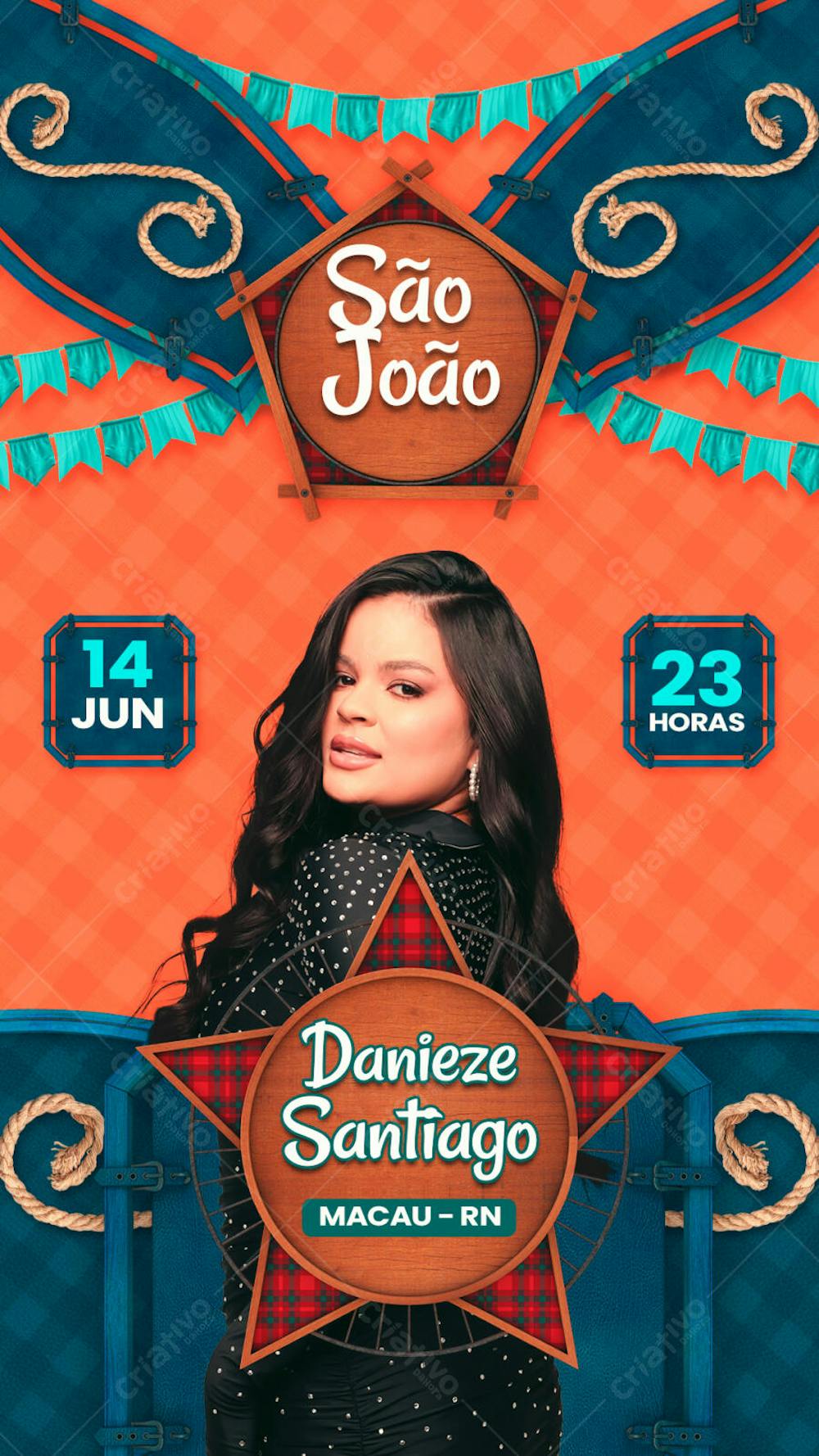 FLYER SHOW DE SÃO JOÃO 2025 MACAU RN STORY PSD EDITAVEL
