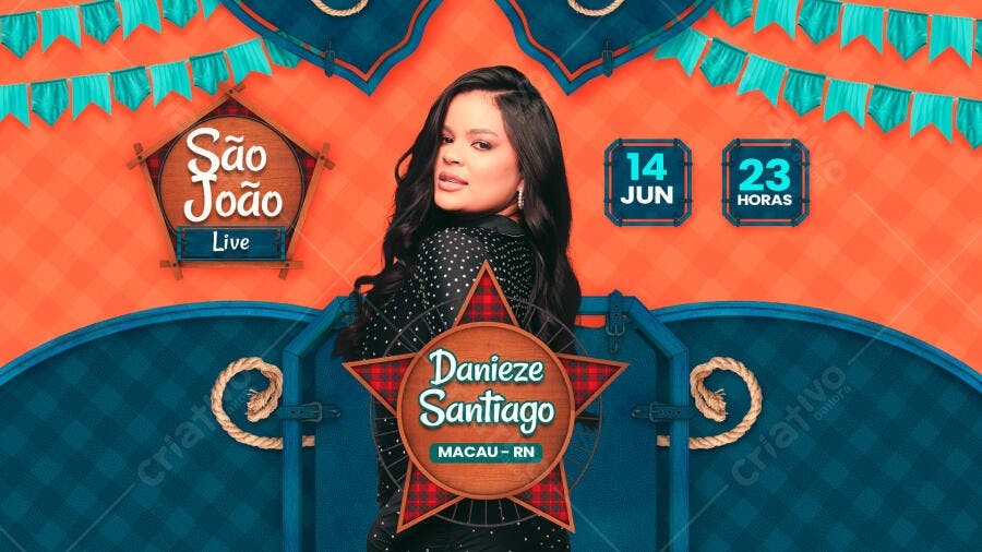 Flyer para Festa Junina com Danieze Santiago PSD Editável