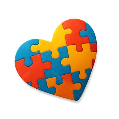 Coração Autismo Quebra-Cabeça Colorido png