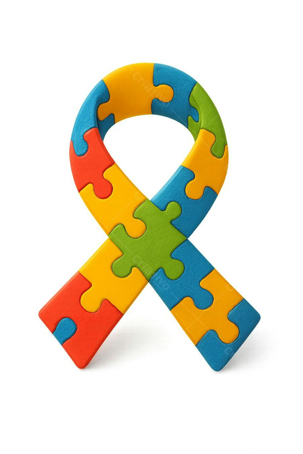 Laço de Quebra-Cabeça Colorido Autismo png