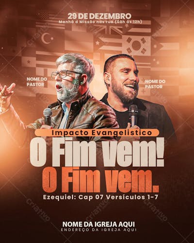 FLYER GOSPEL CULTO DE MISSÕES PSD EDITAVEL