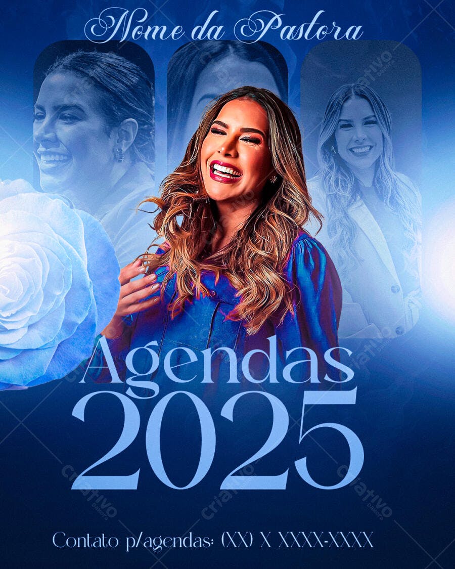 Flyer Agenda 2025 Pastora PSD Editável
