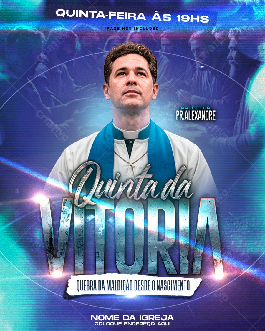 Flyer para Evento Religioso Quinta da Vitória PSD Editável