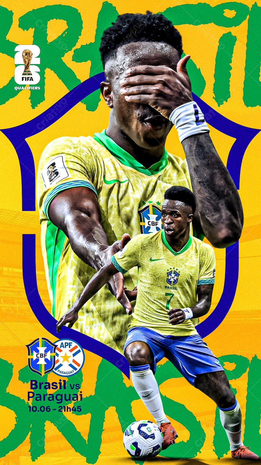 Flyer Brasil x Paraguai 10.06 PSD Editável