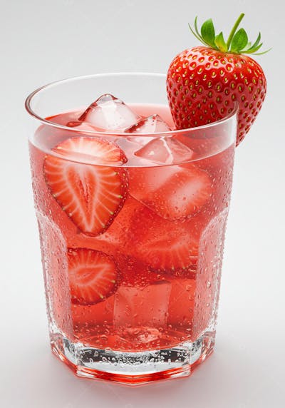 Drink Capirinha de Morango Tropical Foto ia