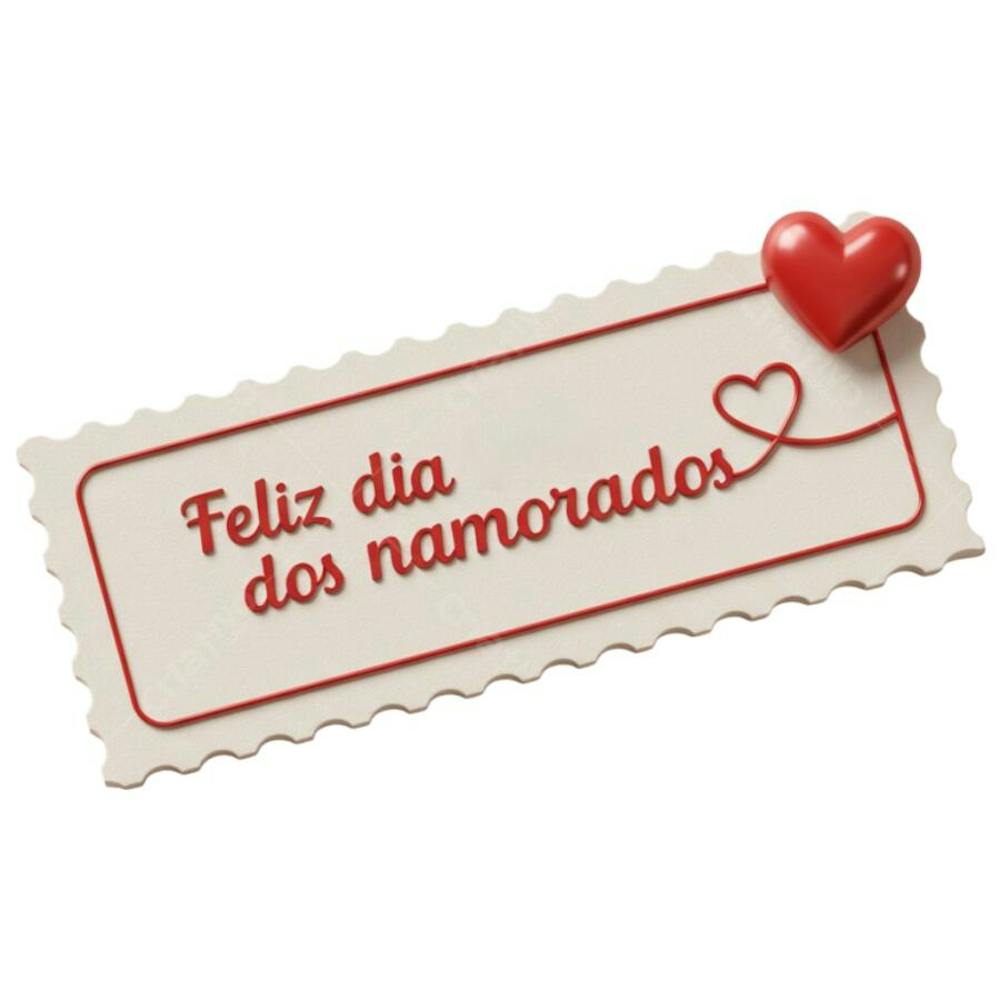 Feliz dia dos namorados 3D png