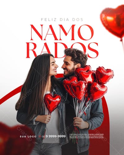 Dia dos namorados Editável no PSD