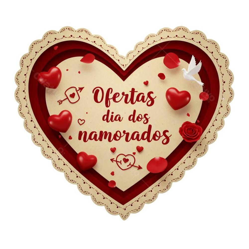 Ofertas dia dos namorados 3D png