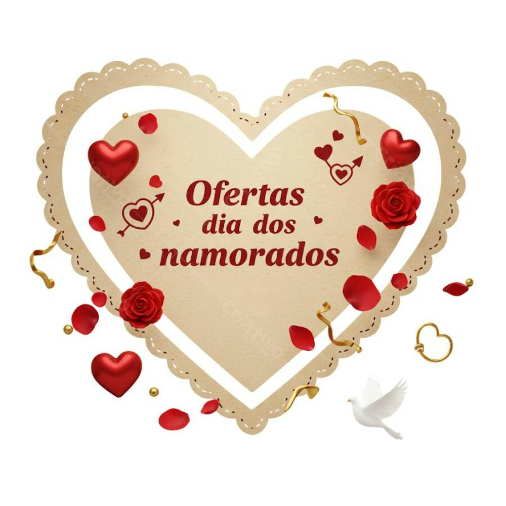 Ofertas dia dos namorados 3D png