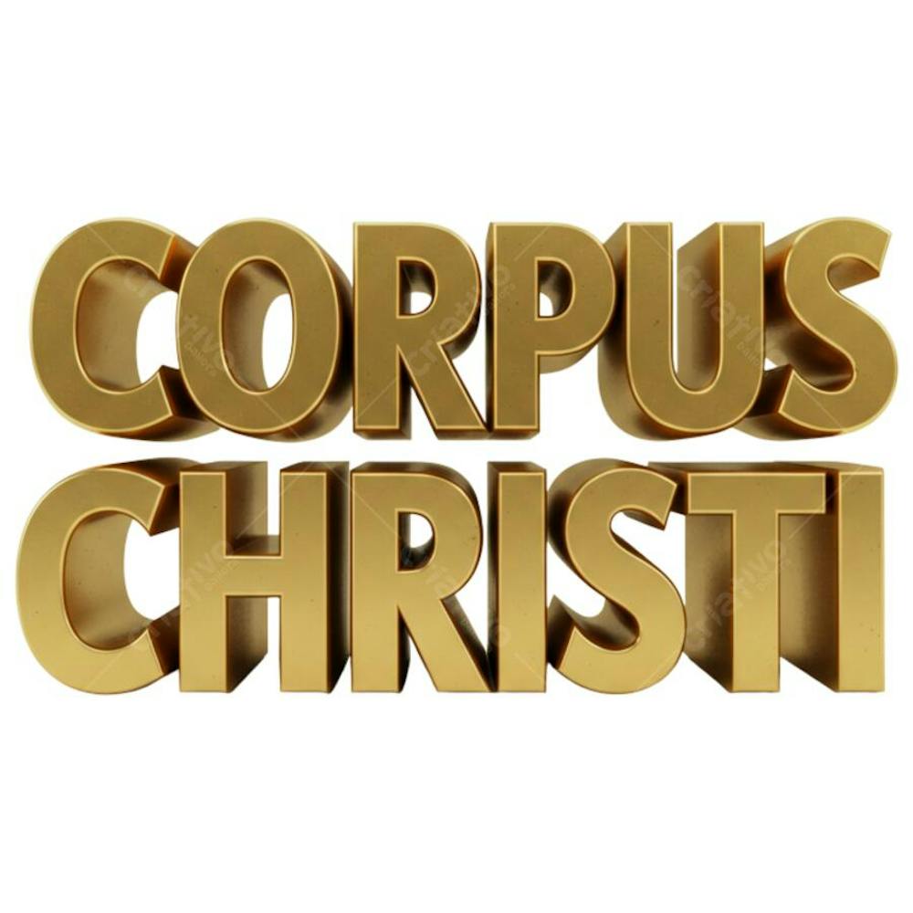Texto 3D Corpus Christi Dourado png
