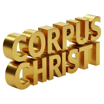 Texto 3D Corpus Christi Dourado png