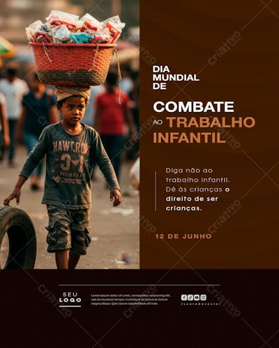 Dia Mundial de Combate ao Trabalho Infantil 12 de Junho social media (2)