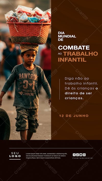 Dia Mundial de Combate ao Trabalho Infantil 12 de Junho social media story (2)
