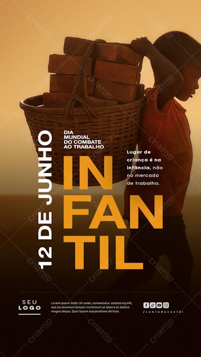 Dia Mundial de Combate ao Trabalho Infantil 12 de Junho social media story (1)