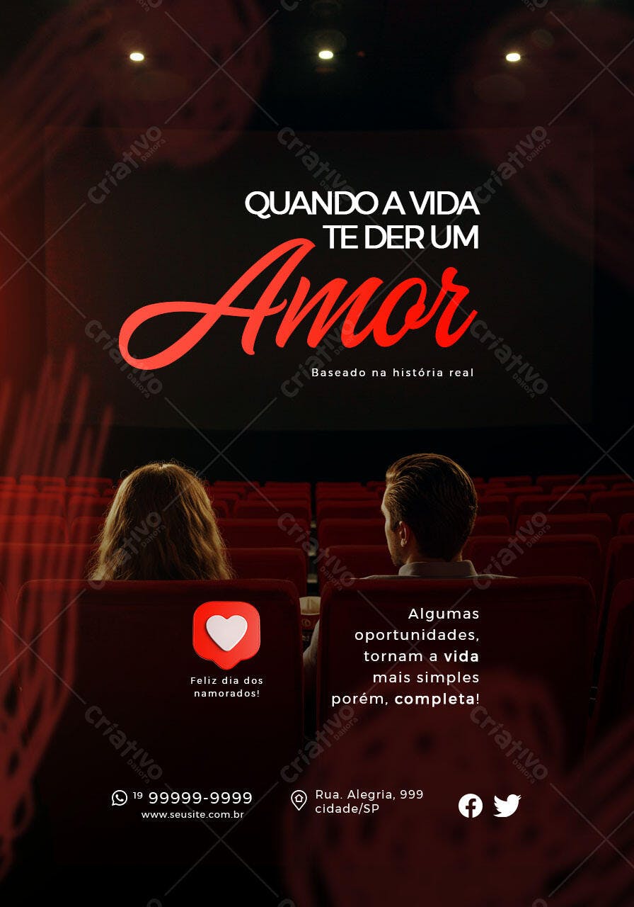 Flyer Dia dos Namorados PSD Editável