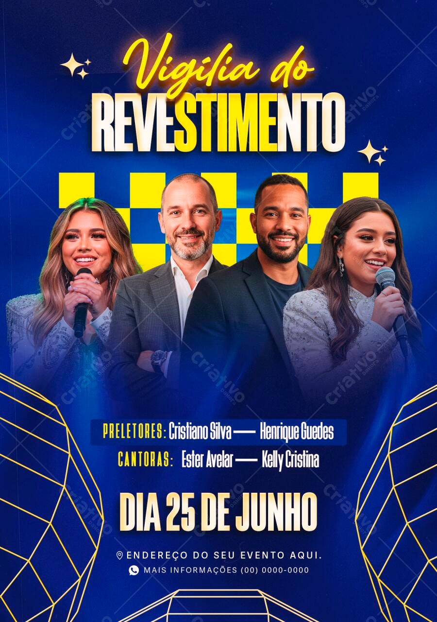 Flyer para Vigília do Revestimento 25 de Junho PSD Editável