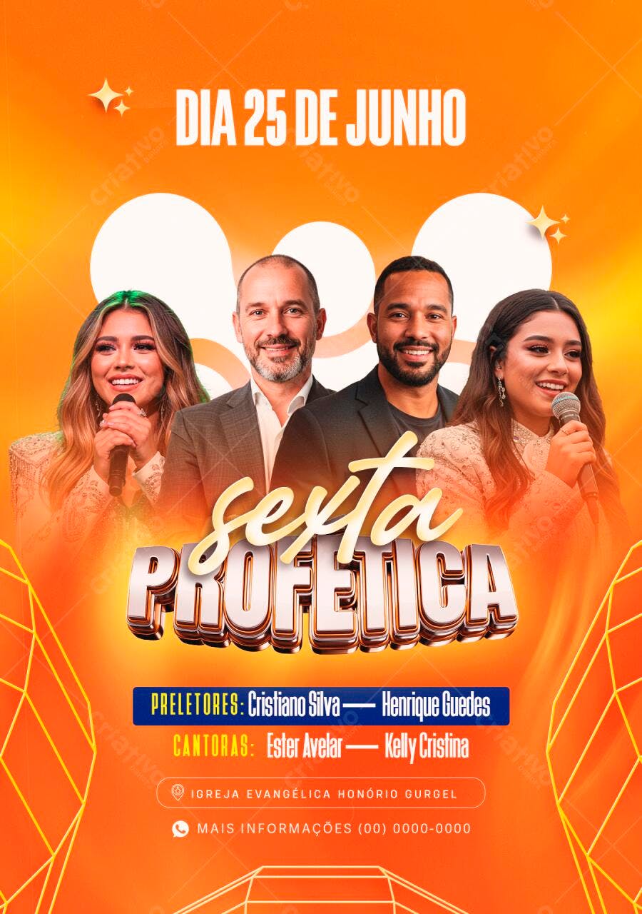 Flyer para Evento Religioso 25 de Junho PSD Editável