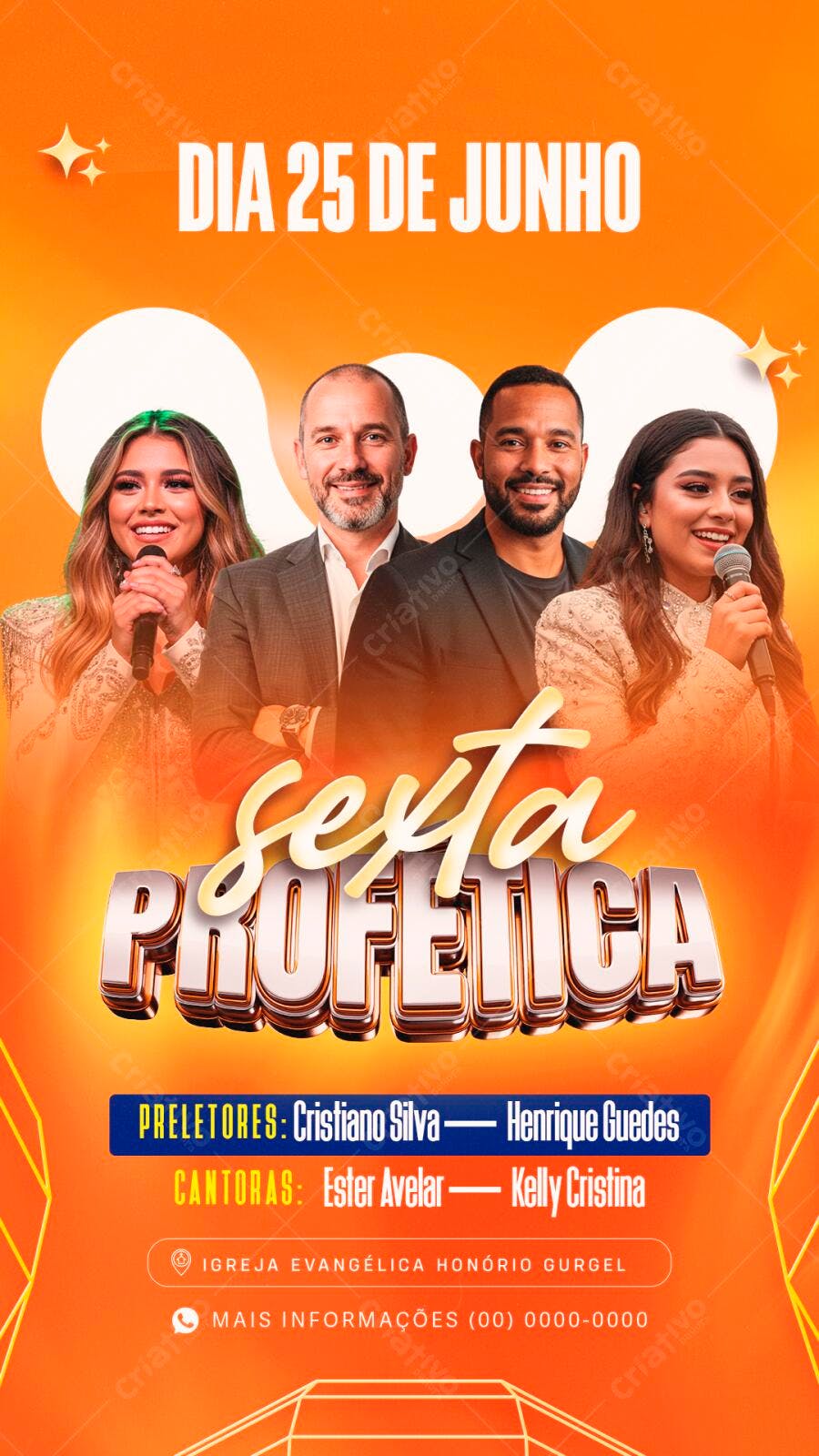 Flyer para Evento Religioso 25 de Junho PSD Editável