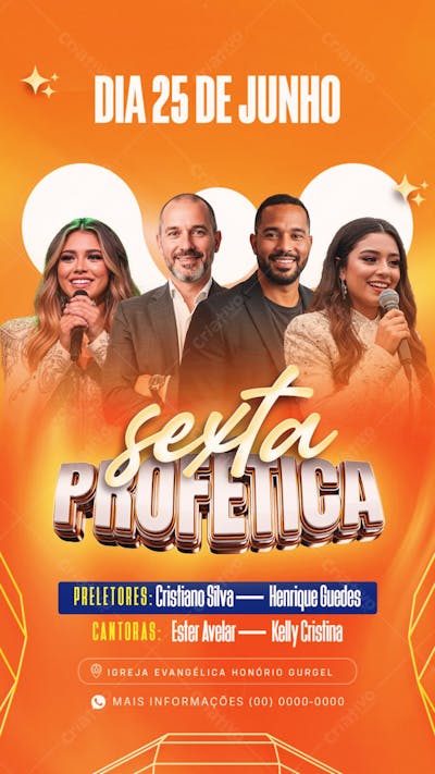 Flyer Gospel Sexta Profetica Story