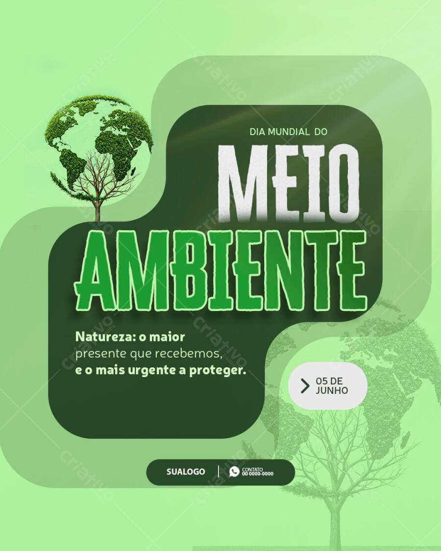 Post para o Dia Mundial do Meio Ambiente PSD Editável
