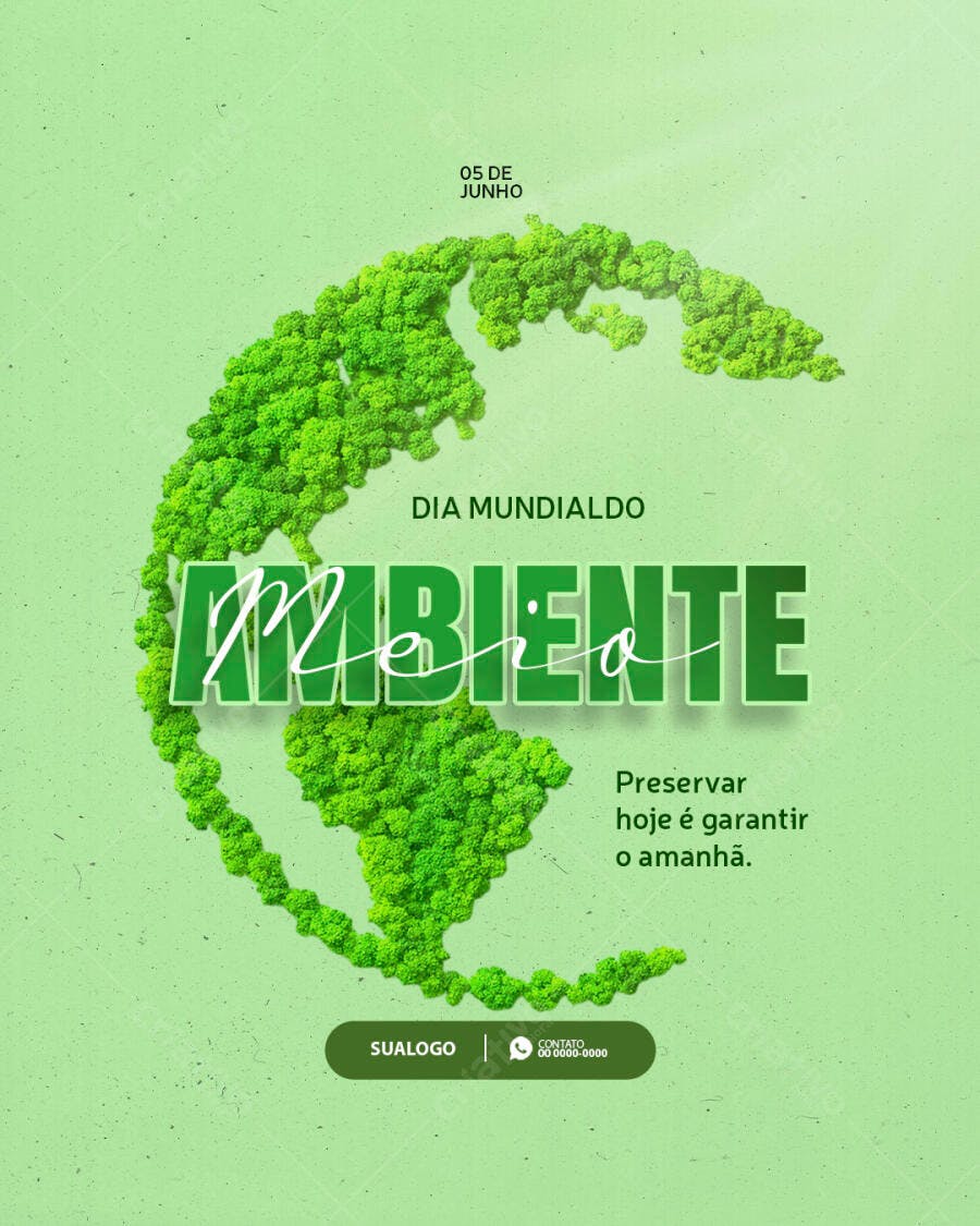 Post para o Dia Mundial do Meio Ambiente PSD Editável