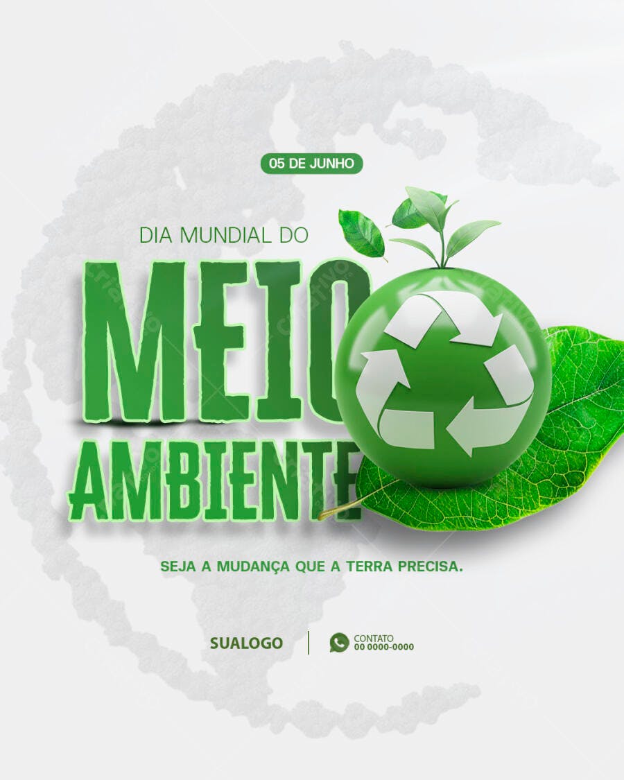 Post para o Dia Mundial do Meio Ambiente PSD Editável