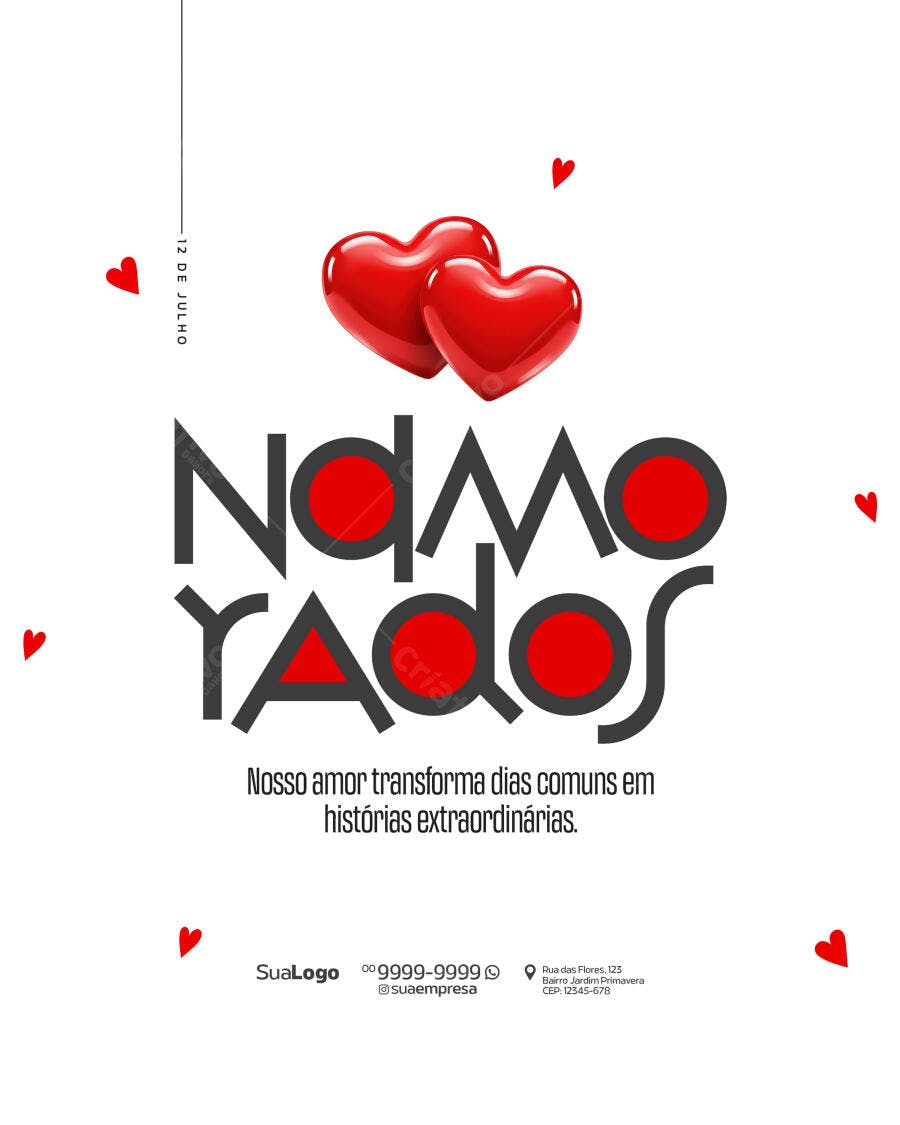 Flyer Dia dos Namorados PSD Editável