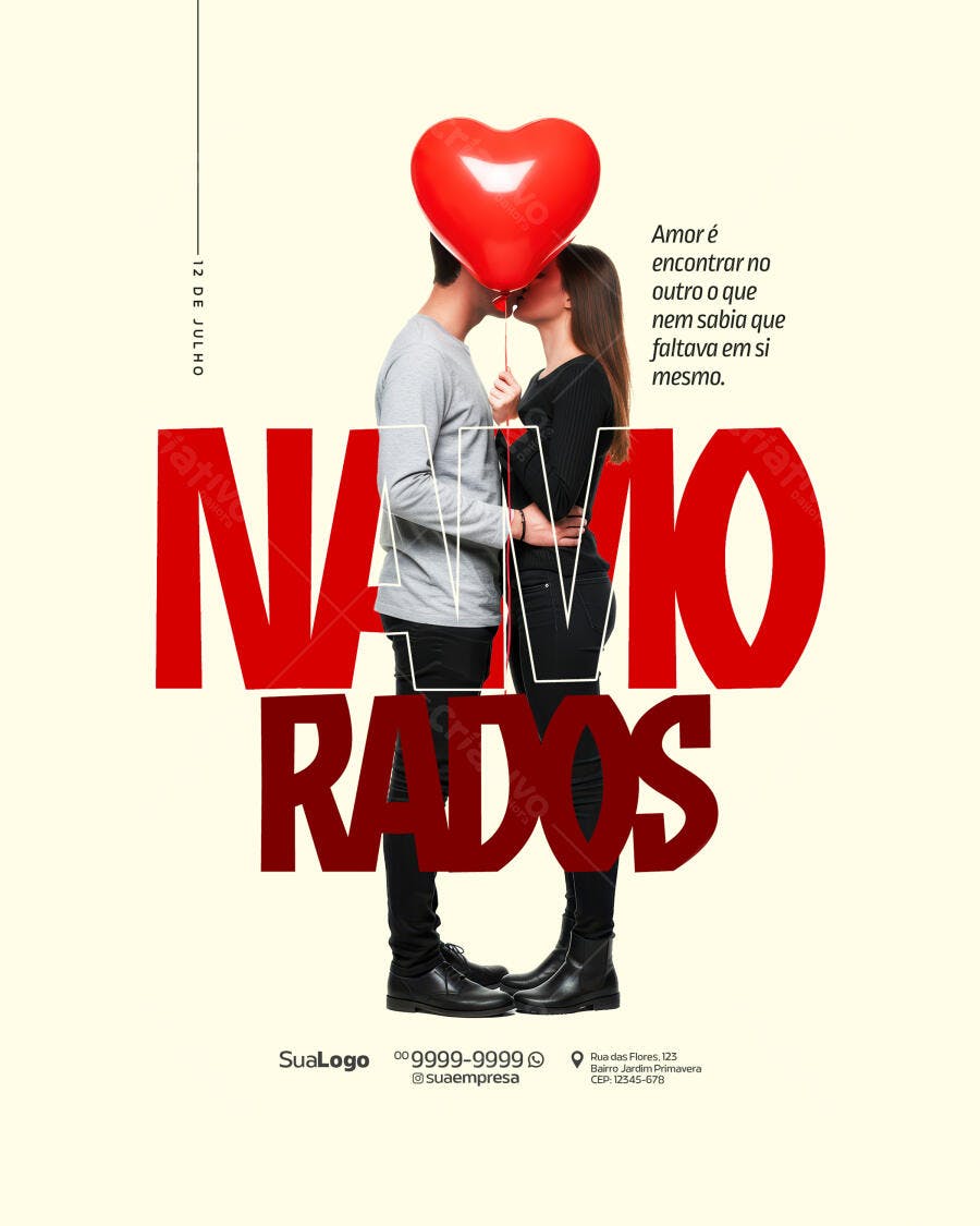 Flyer para Dia dos Namorados PSD Editável