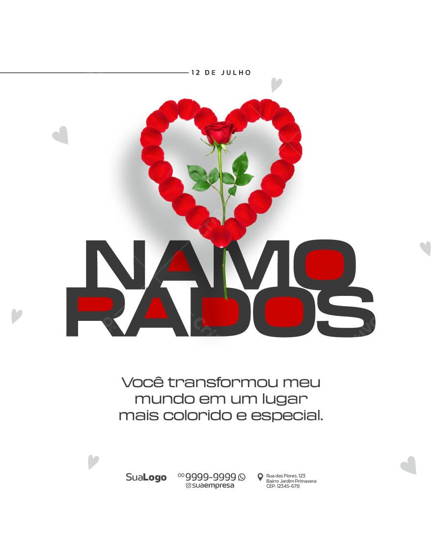Post para o Dia dos Namorados PSD Editável