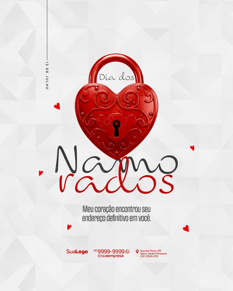 Flyer Dia dos Namorados 12 de Julho PSD Editável