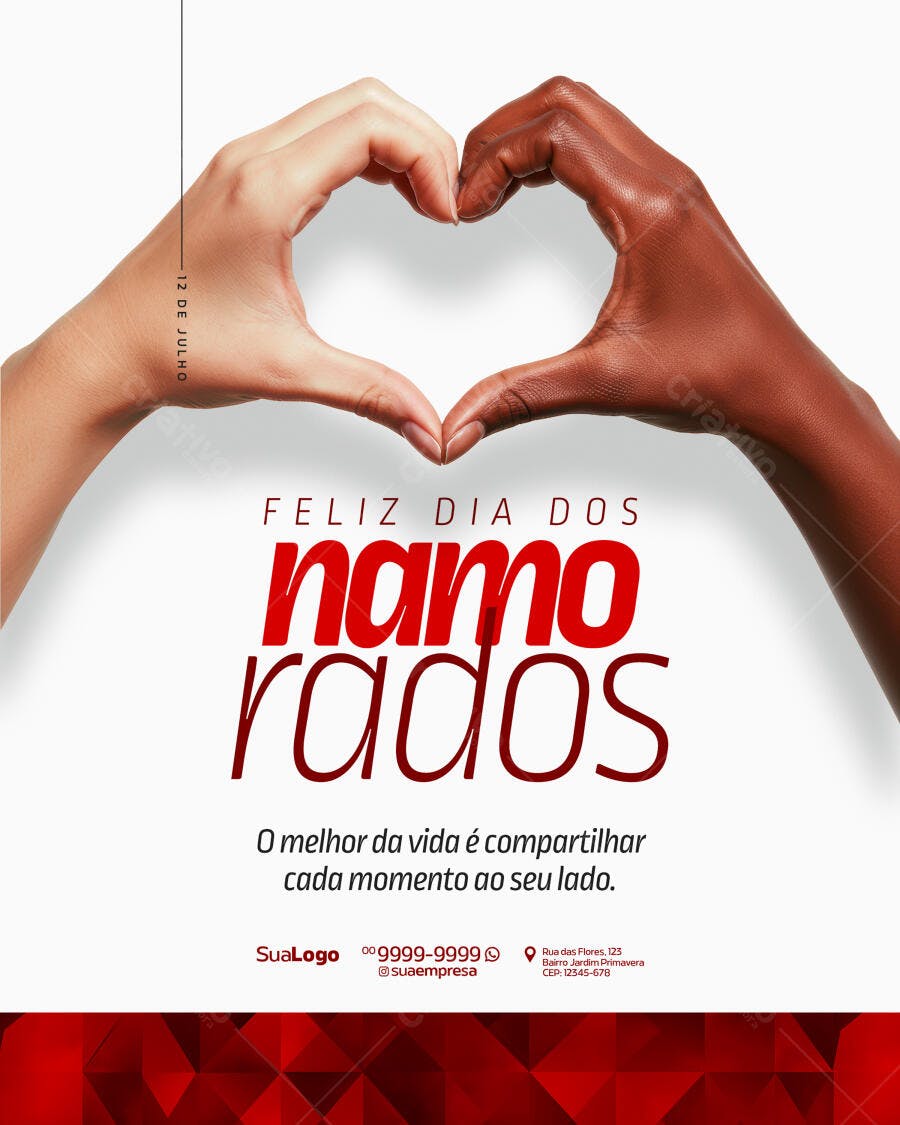 Flyer Dia dos Namorados 12 de Julho PSD Editável