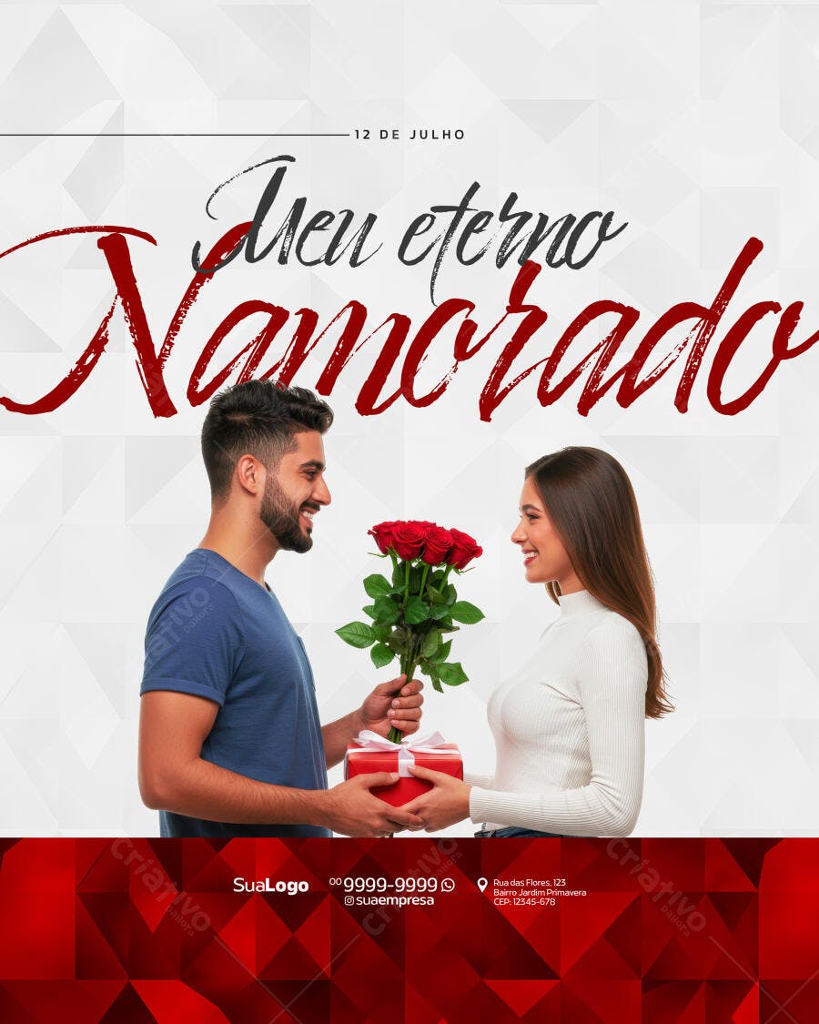 Flyer Dia dos Namorados 12 de Julho PSD Editável