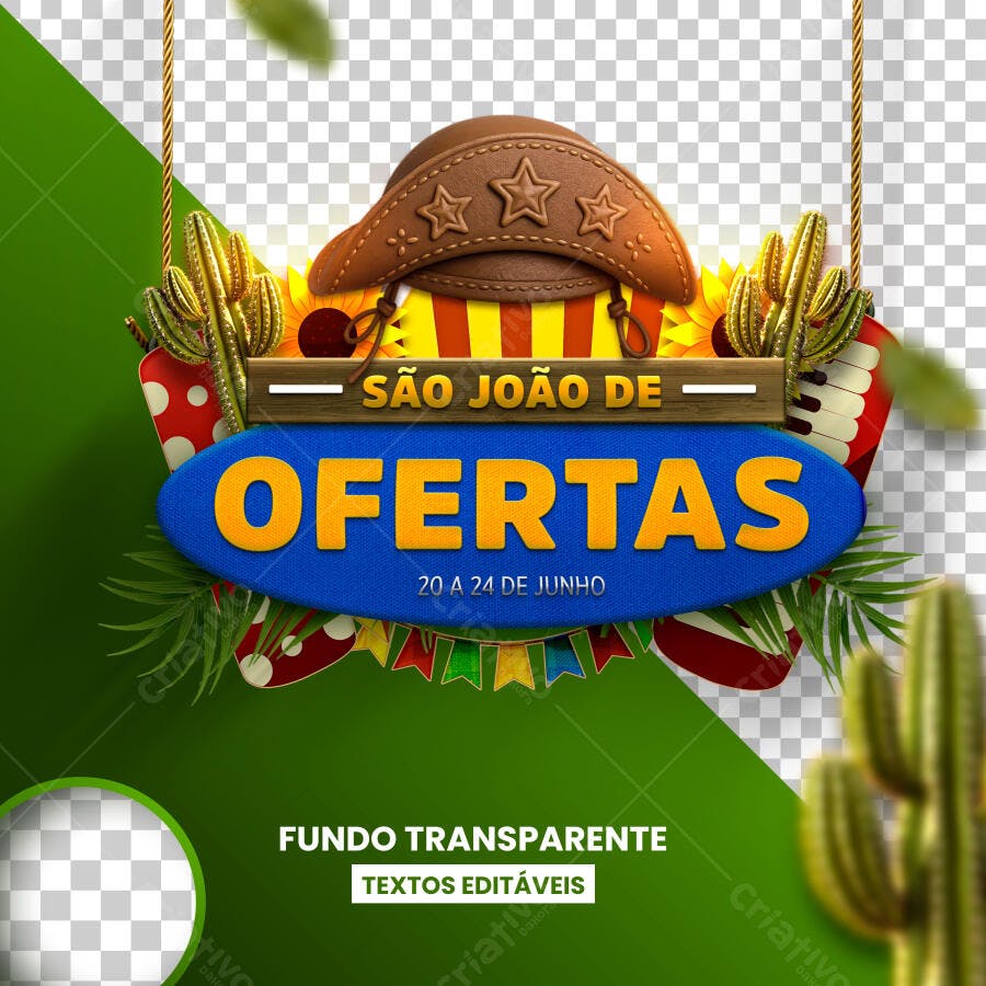 Banner São João de Ofertas PSD Editável