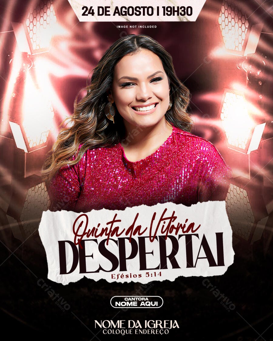 Flyer para Evento Gospel 24 de Agosto PSD Editável