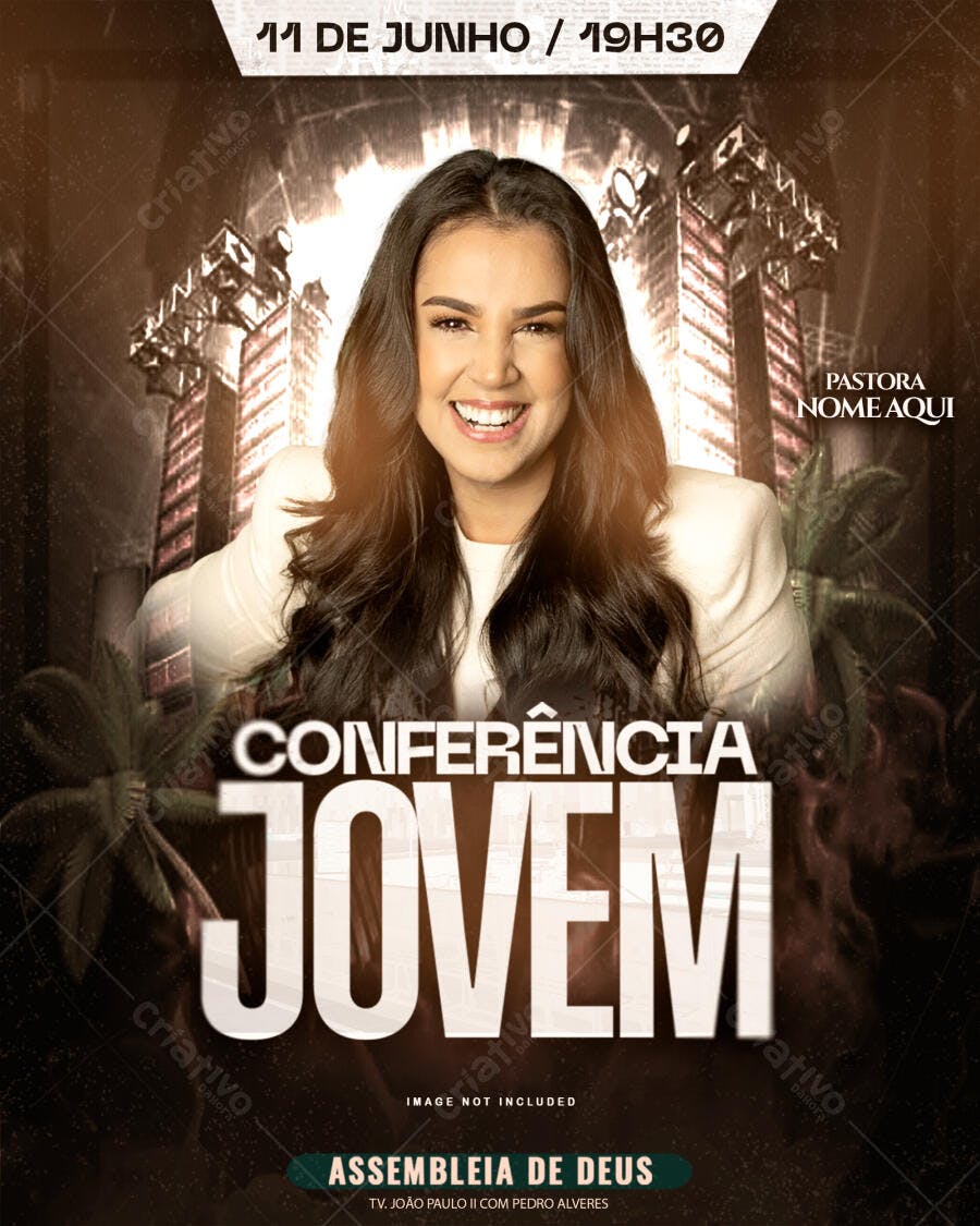 Flyer para Conferência Jovem 11 de Junho PSD Editável