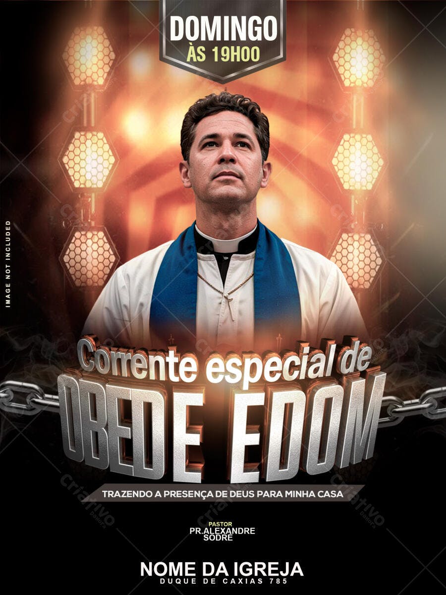 Flyer Igreja Domingo PSD Editável