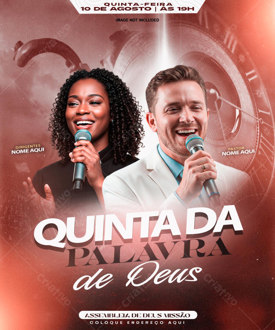 Flyer para Evento Religioso 10 de Agosto PSD Editável