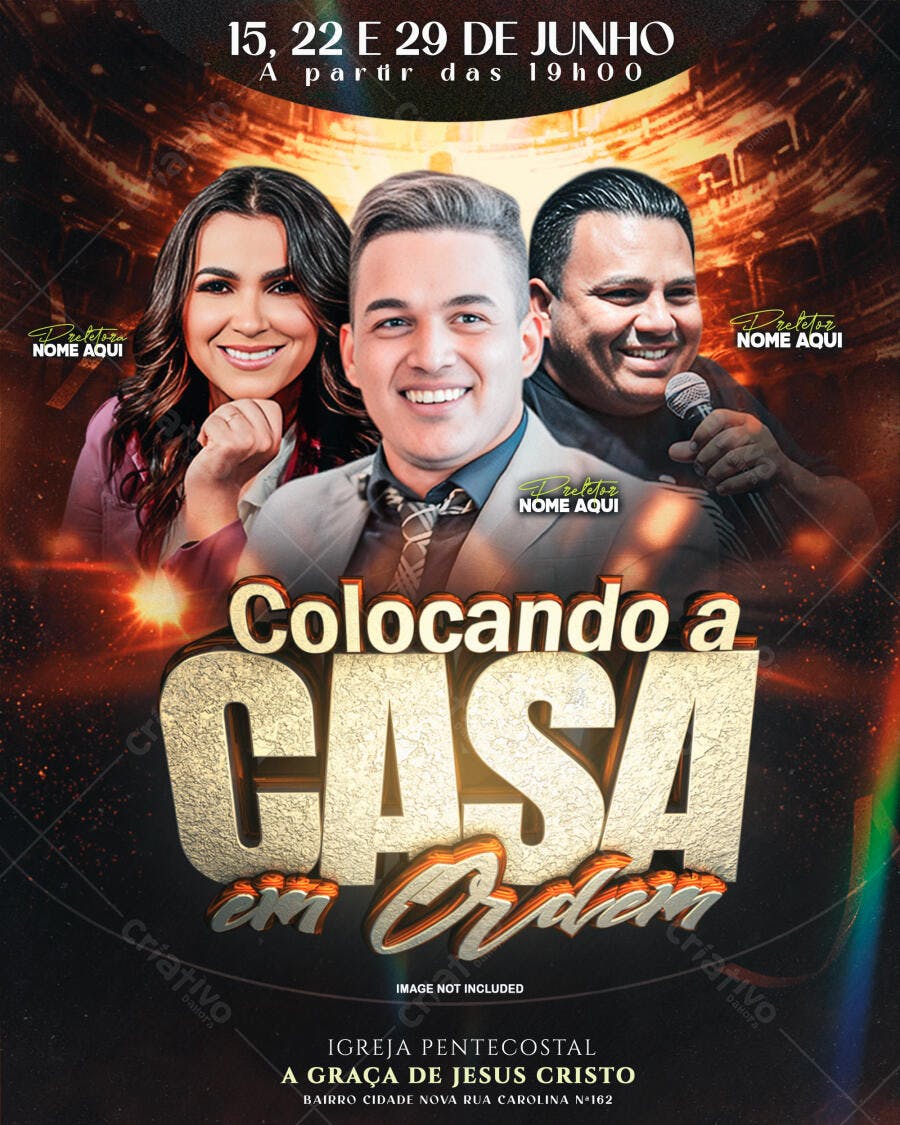 Flyer para Evento Gospel Junho PSD Editável