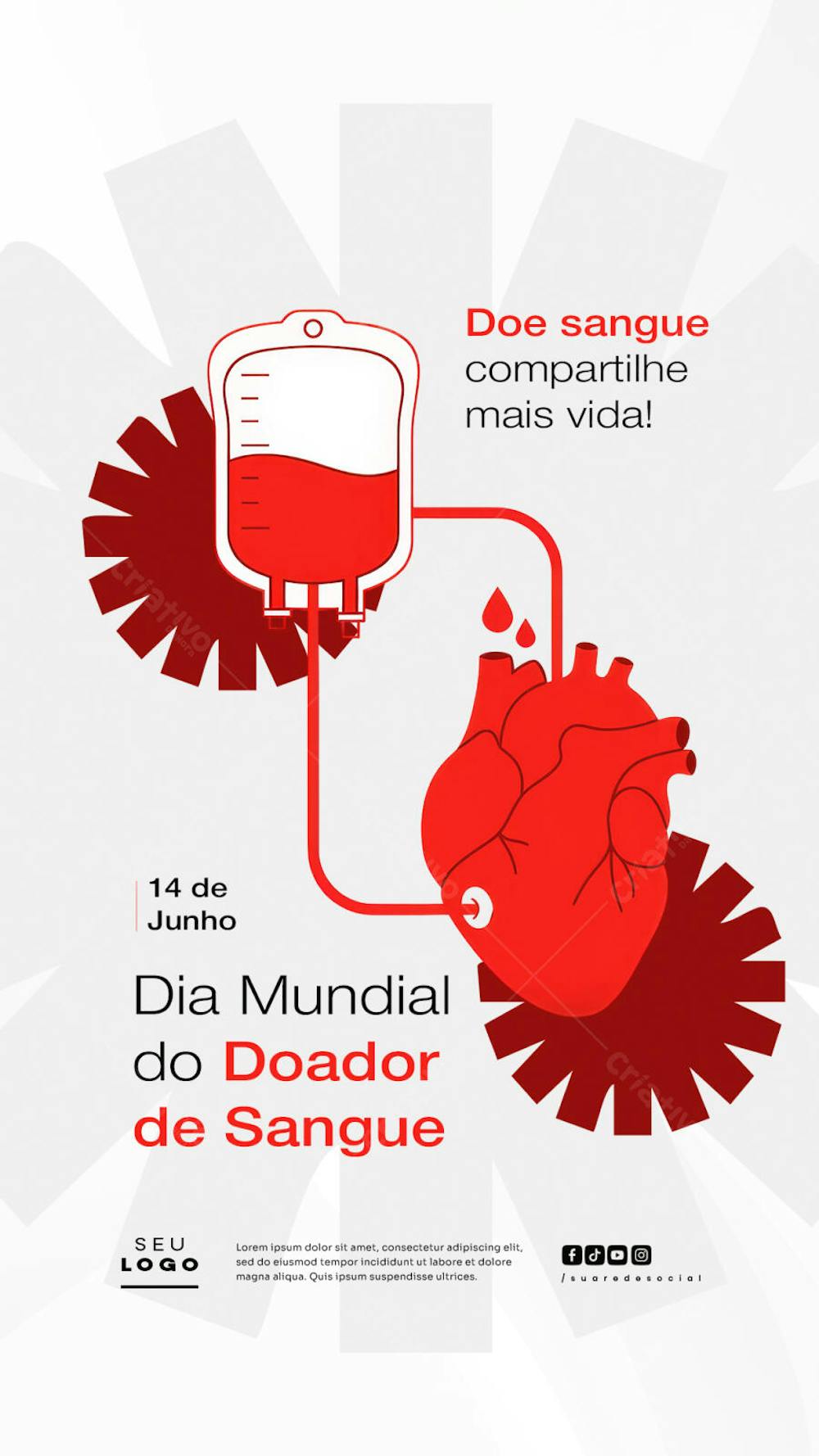 Dia Mundial do Doador de Sangue 14 de Junho social media post story (2)