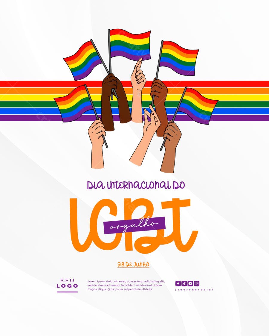 Flyer Dia Internacional do Orgulho LGBT PSD Editável