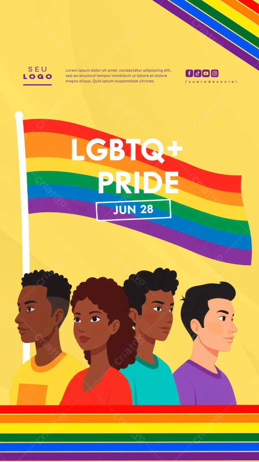 Flyer LGBTQIA+ Pride PSD Editável