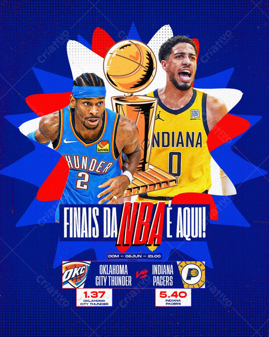 Flyer Finais NBA Oklahoma x Indiana PSD Editável