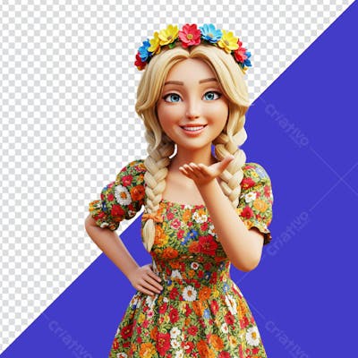 Menina São João IA PNG
