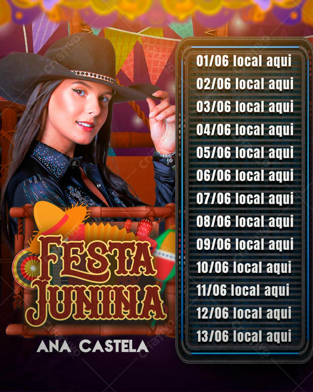 AGENDA DE SHOWS FESTA JUNINA - SÃO JOÃO